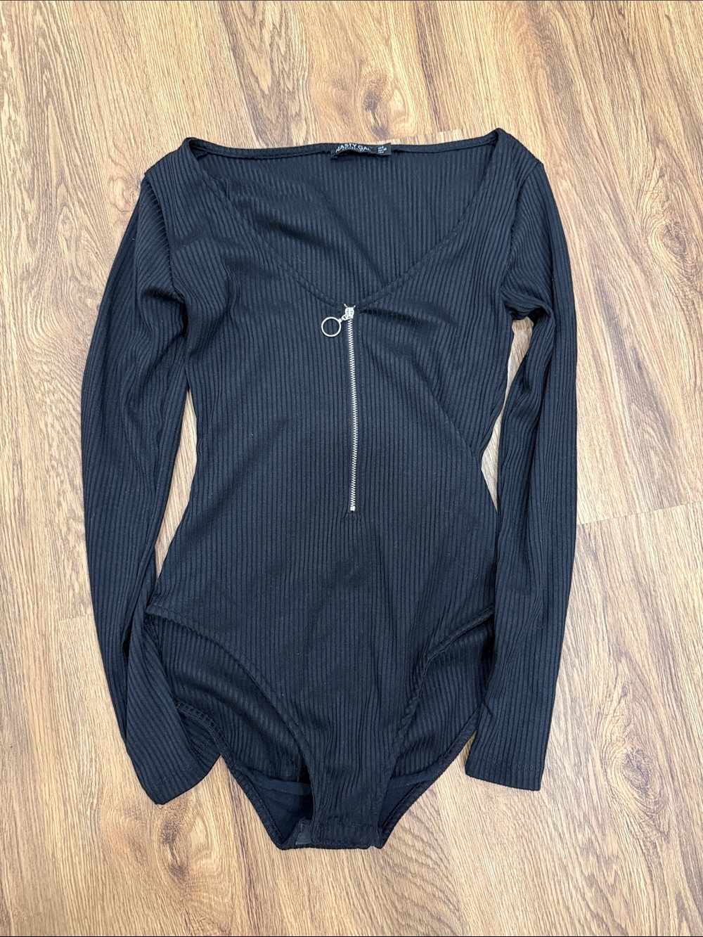 Nasty Gal Black Ribbed Strapless Top